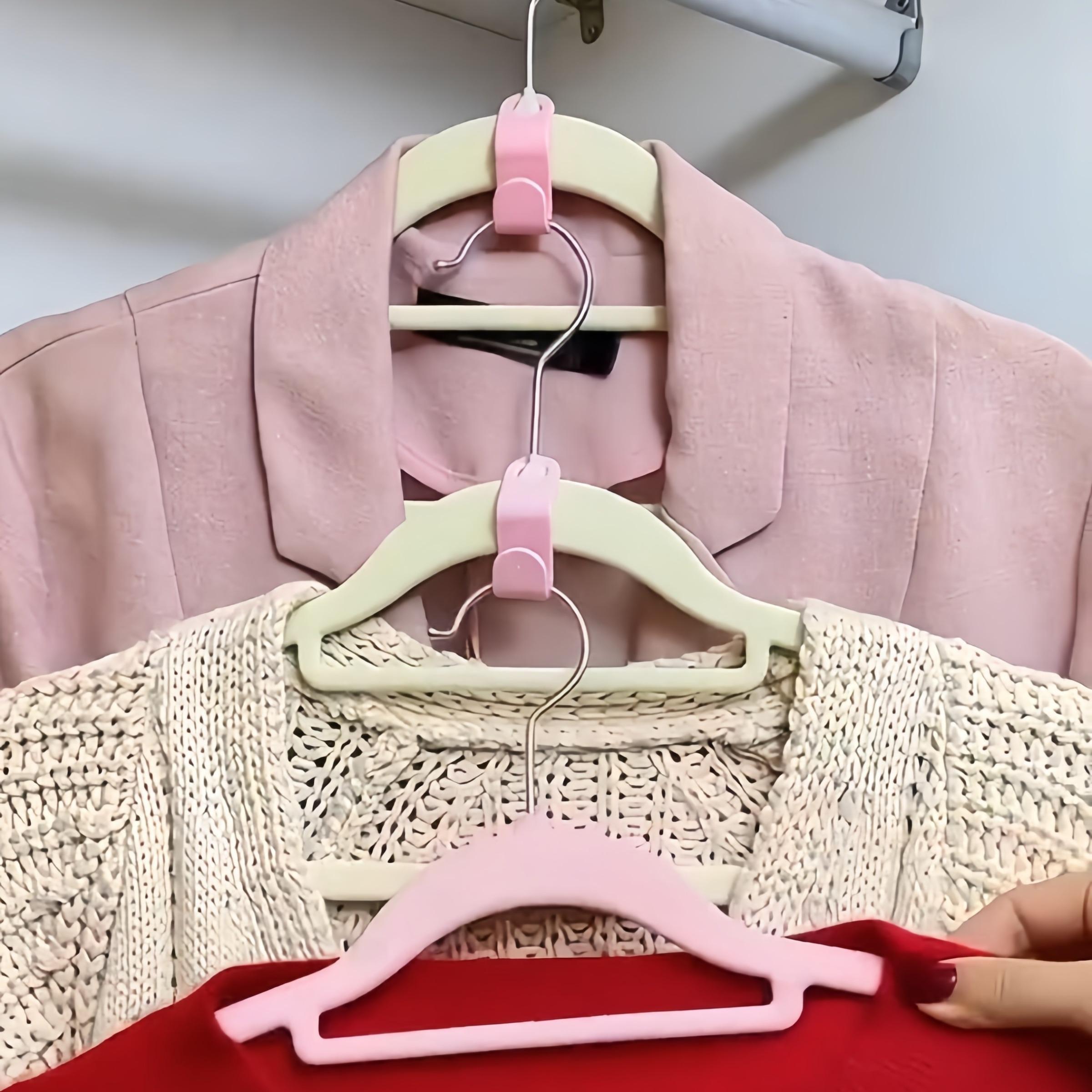 Foldable Plastic Clothes Hanger Hook, 50pcs Portable Hanging Coat Hook, Space Saving Home Storage Hook for Bedroom, Living Room, Office