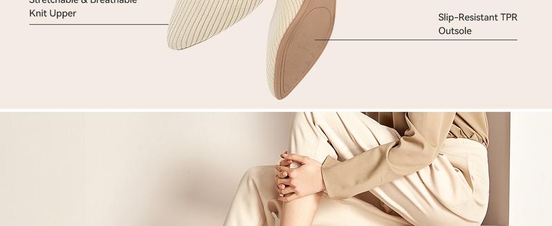 MUSSHOE Pointed Toe Slingback Flats for Women Comfortable and Chic