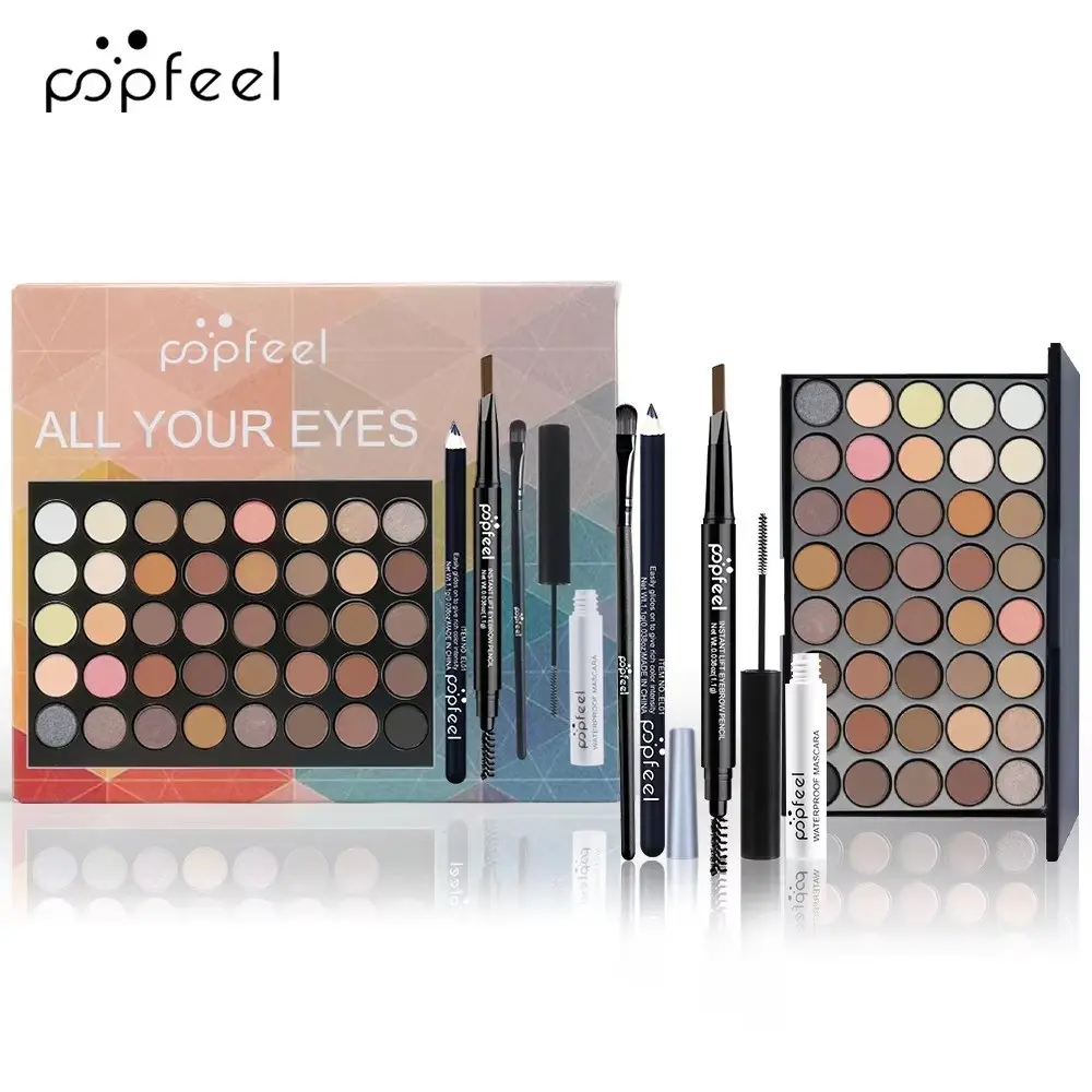 30 Shades Eyeshadow Makeup Kit, POPFEEL Complete Eye Makeup Set with Eyebrow, Eyeliner, Mascara & Brush, Starter Cosmetic Gift Set  Ideal Gift for Makeup Beginners, Makeup Gift Sets