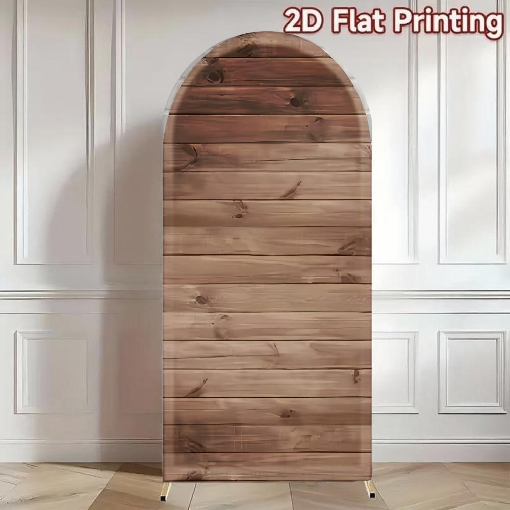 Scarecrow Pink Barn Arch Covers Stretchy Backdrop – Rustic Wood Farm Design, Perfect for Girls’ Farm Theme Birthday & Barnyard Party Photo Backdrop