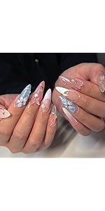 White French Tips Press on Toenails Short Square, Acrylic Designs Toe Nails Press ons Set, Artificial Perfectly Fit False Toenails for Women with Glue/Sticker On Toenails, Fake Toes nail Kit