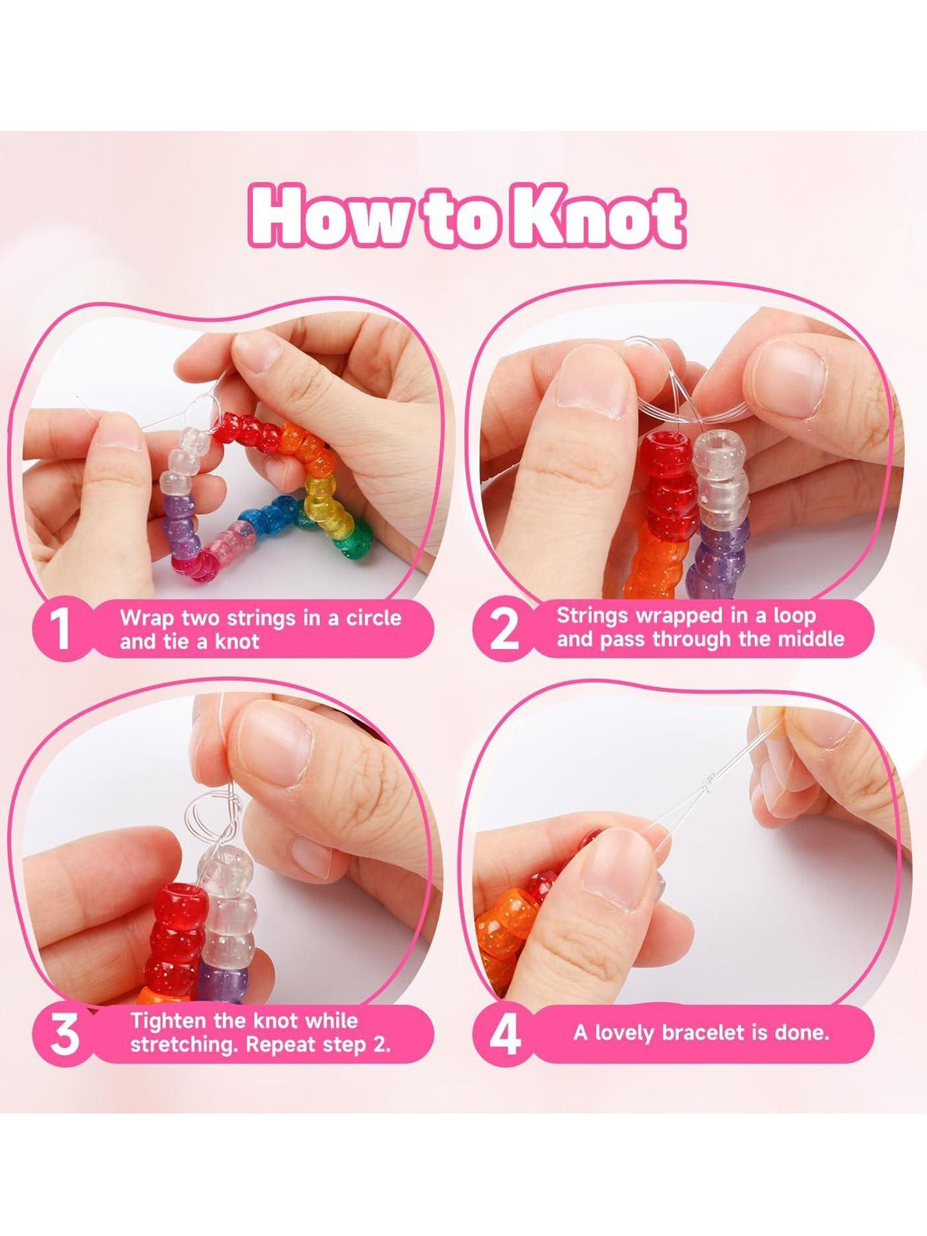 1200 Piece Bracelet Making Kit, 24 Color Pony Rainbow Beads, Elastic Friendship Bracelet Set, DIY Jewelry Craft, Birthday Gift, Keychain Accessory