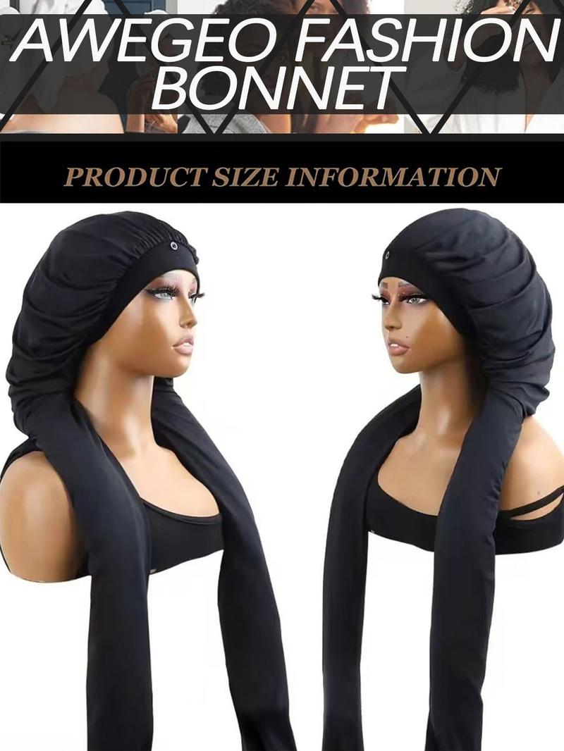 Women's Adjustable Long Sleep Bonnet Hat, Suitable for All Hair Types, Sleep, Sports, Skincare, Universal Size, Multi-Functional Hair Care Cap