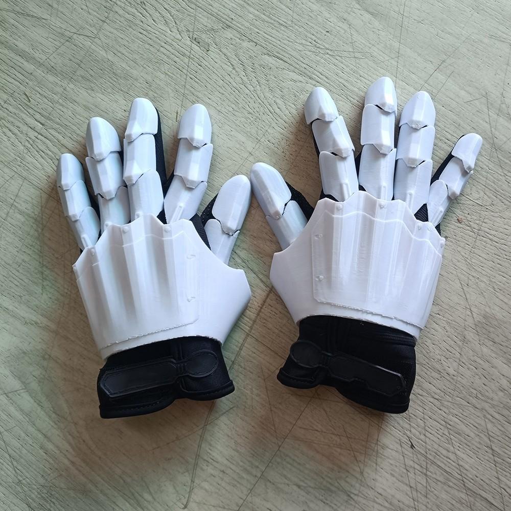 3D Printed Punk Mechanical Gloves, Futuristic Gothic Wearable Hand Armor, Neutral Tech Style Role Play Exoskeleton Gear