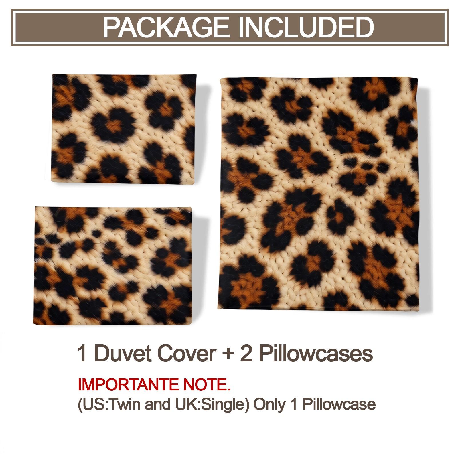 Classic Leopard Print Boho Chic Duvet Cover Set, 2/3 Pcs Light Luxury Vintage Bedding Set for Bedroom, Guest House, Hotel & Dorm, Perfect Housewarming/Birthday/Christmas Gift (No Comforter)