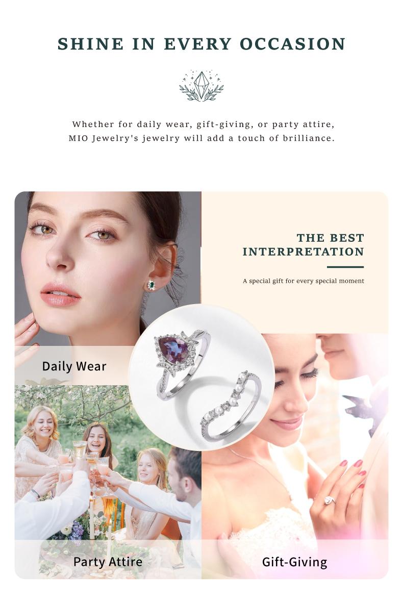 Mystic Twilight Synthetic Alexandrite Ring Color-changing lab gemstones in S925 Silver, Perfect Gift for Valentine's or unique jewelry fairy ring