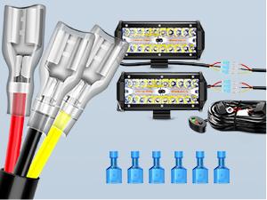 Nilight 16AWG Wiring Harness Kit 2 Leads Specially Customized for 6 Modes Amber White Strobe Light Bar Off Road LED Work Light 12V On Off Switch Remember and Reset Function Side Lamp