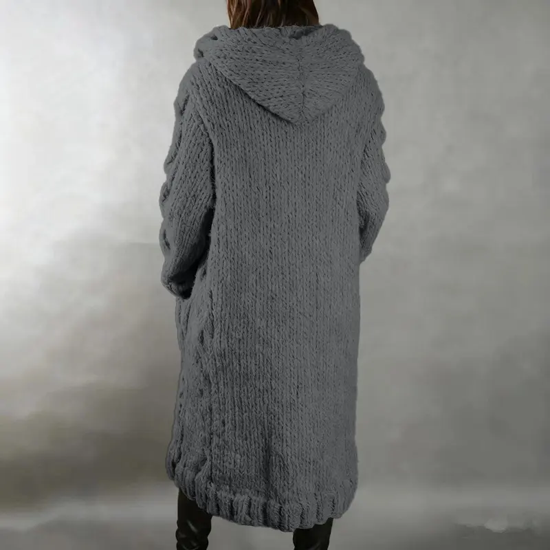 Women's cable knit long cardigan