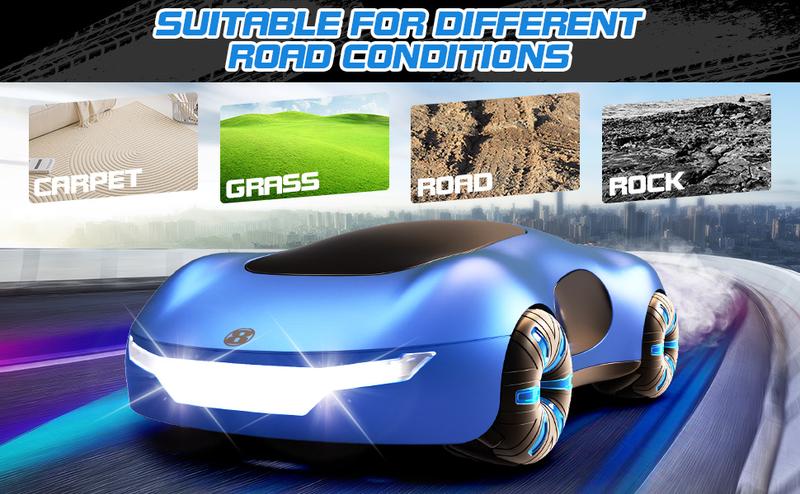 Remote Control Stunt Car with Light Spray and Music, 360° Rotation, 2.4GHz Drifting Remote Control Car Toy for Kids, Cool Birthday/Christmas Gift for 6 7 8 9 10 11 12 Year Old Boys and Girls metal  toys  crafter christ mad gifts