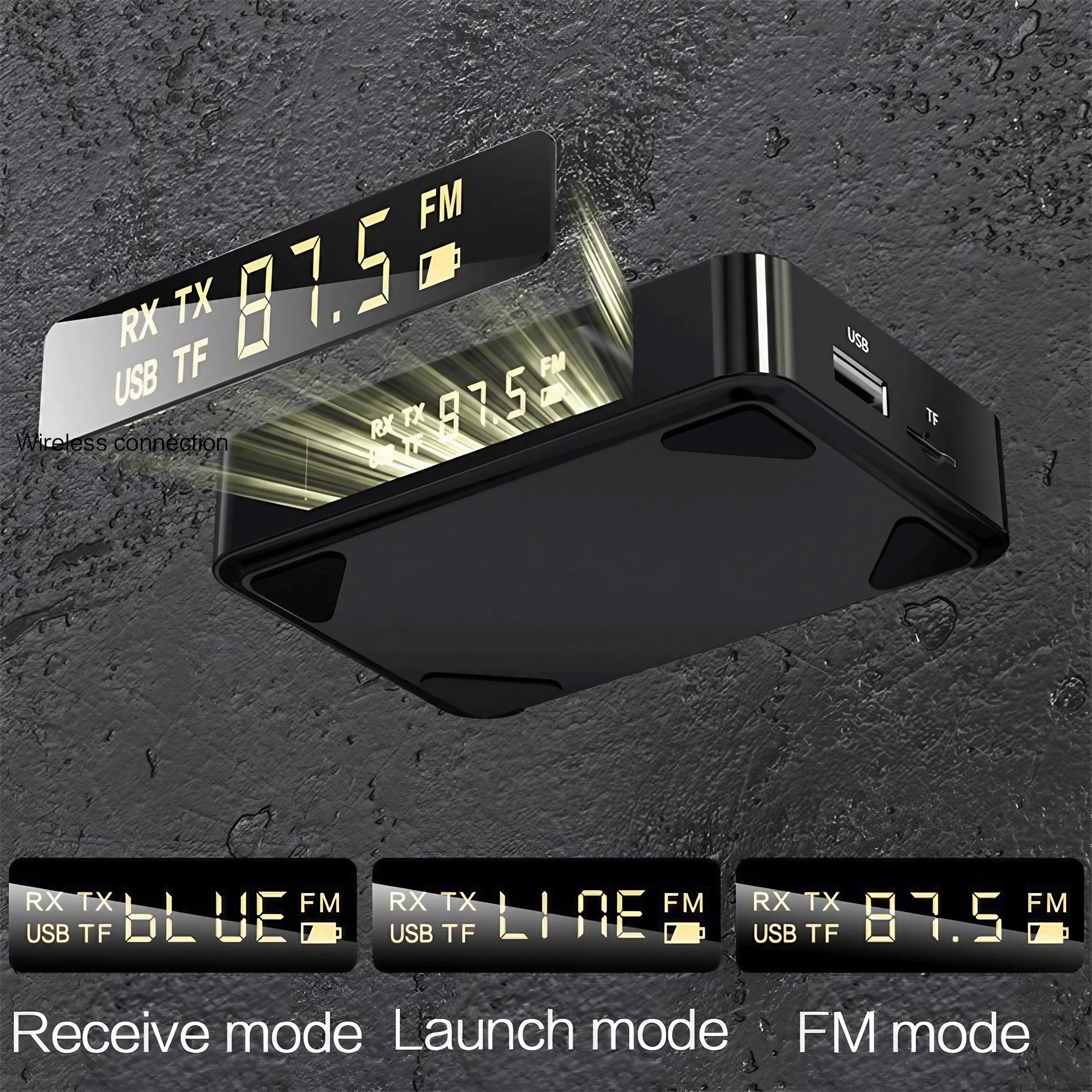 BT 5.0 Three-in-one Wireless Audio Adapter, Multi-function Transmitter and Receiver Supports AUX 3.5mm, RCA, Optical Fiber, USB Interface Connection, HiFi High-fidelity Stereo Music Converter, Suitable for Home Theater Car Audio