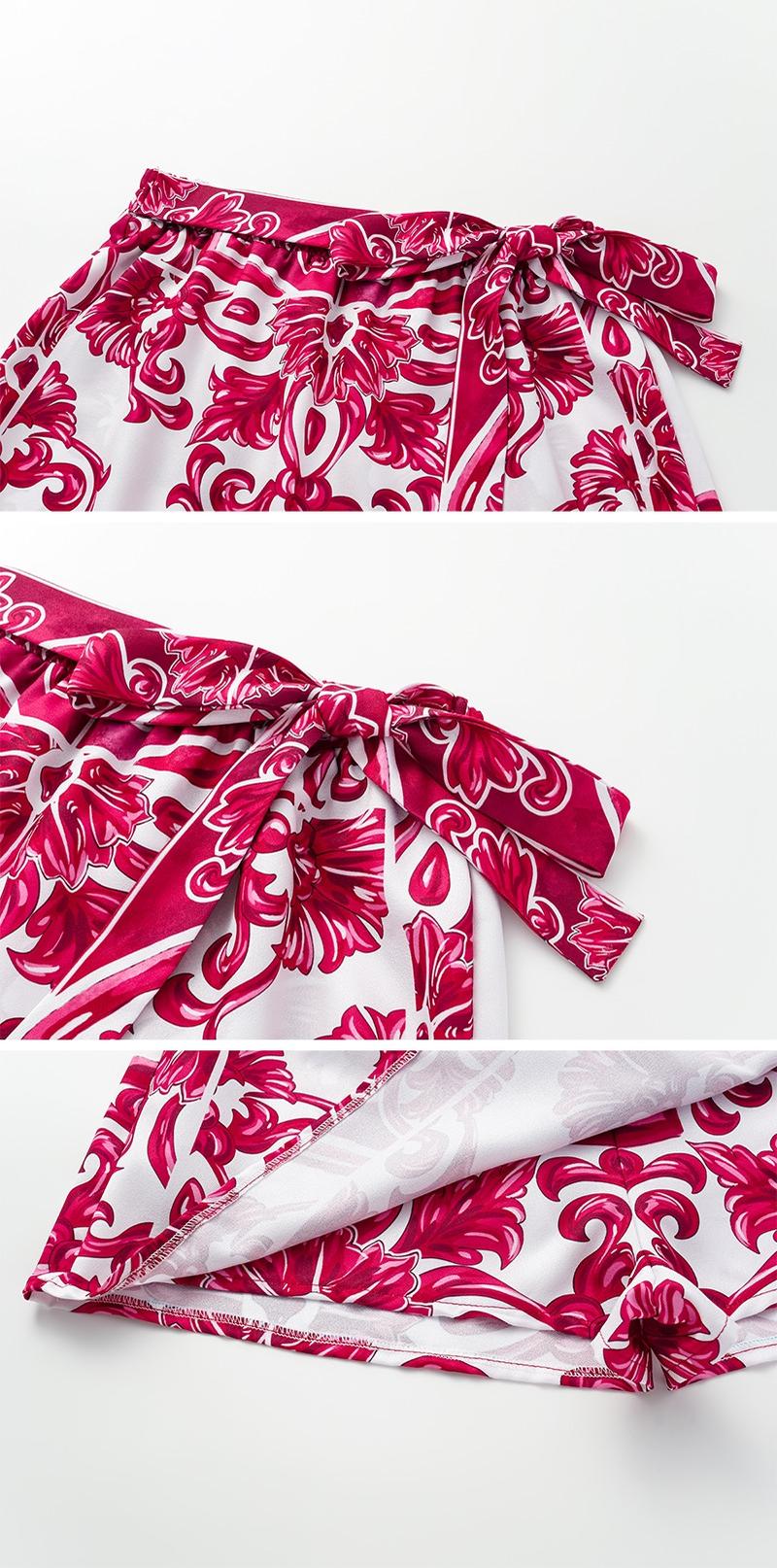 FLAXMAKER Women's Classic Pink Majolica Print One Piece Swimsuit and Shorts Set Bathing Suit Adjustable Shoulder Straps Stylish Beachwear #TikTokShopBlackFriday