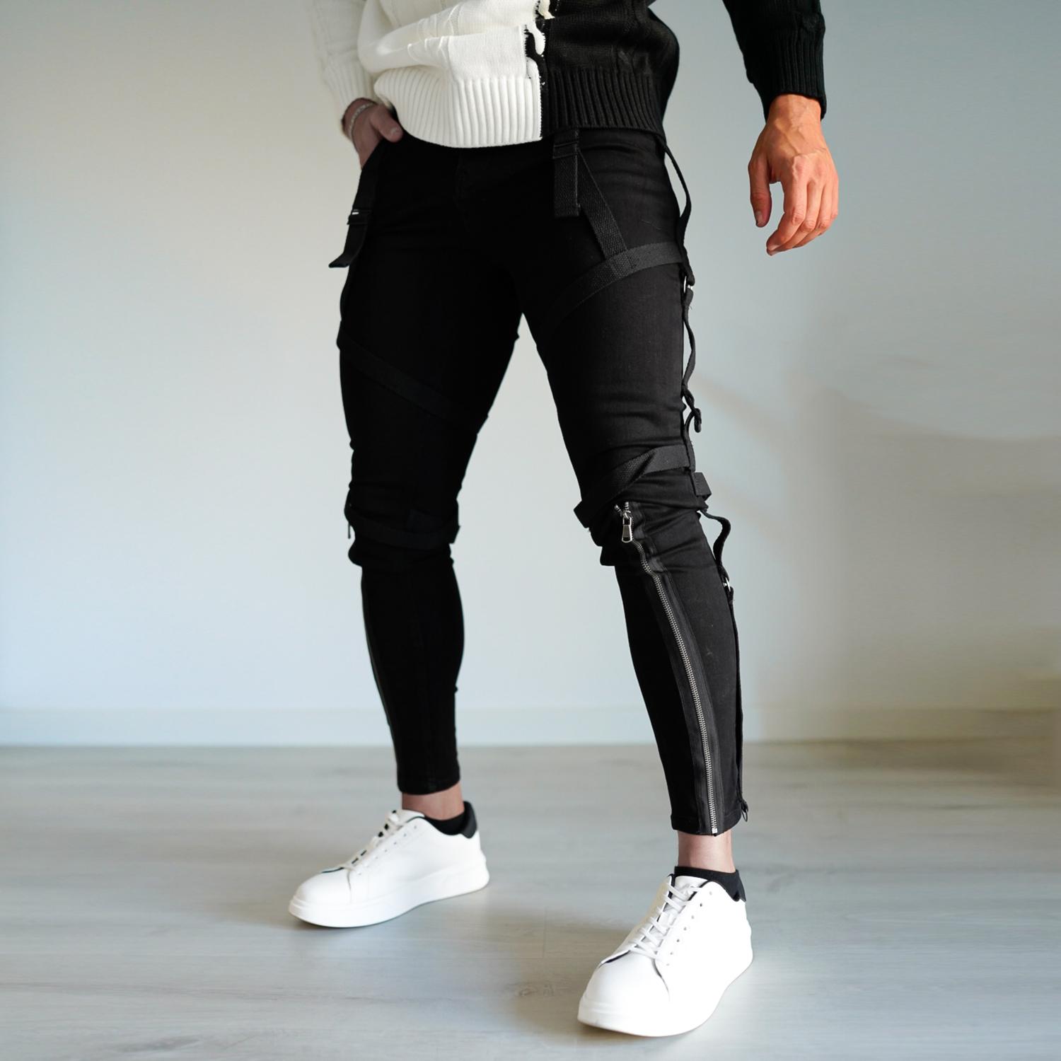 GINGTTO Men's Skinny Jeans Punk Gothic Zipper Denim Pants Hip hop Tapered Leg Slim Fit Jean GINGTTO Men's Skinny Jeans Punk Gothic Zipper Denim Pants Hip hop Tapered Leg Slim Fit Jean