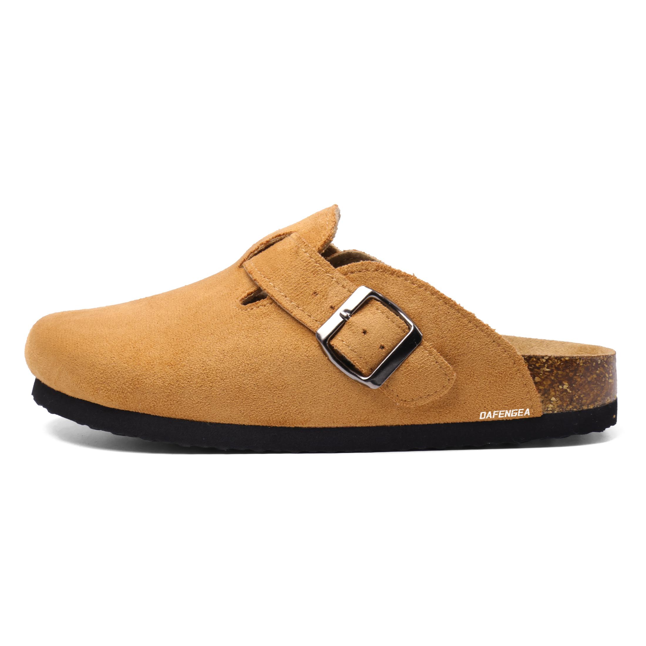 Women's Suede Cork Clogs Slippers with Adjustable Buckle Slip on Mules Potato Shoes For Indoor And Outdoor Activities Springfresh