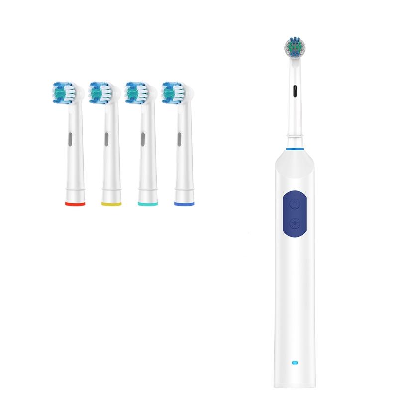 Rotating Electric Toothbrush with 5 Adjustable Modes, 2-Minute Timer with 4 Replaceable Brush Heads for Teeth Cleaning, Cleansing, Ideal for Daily Oral Care