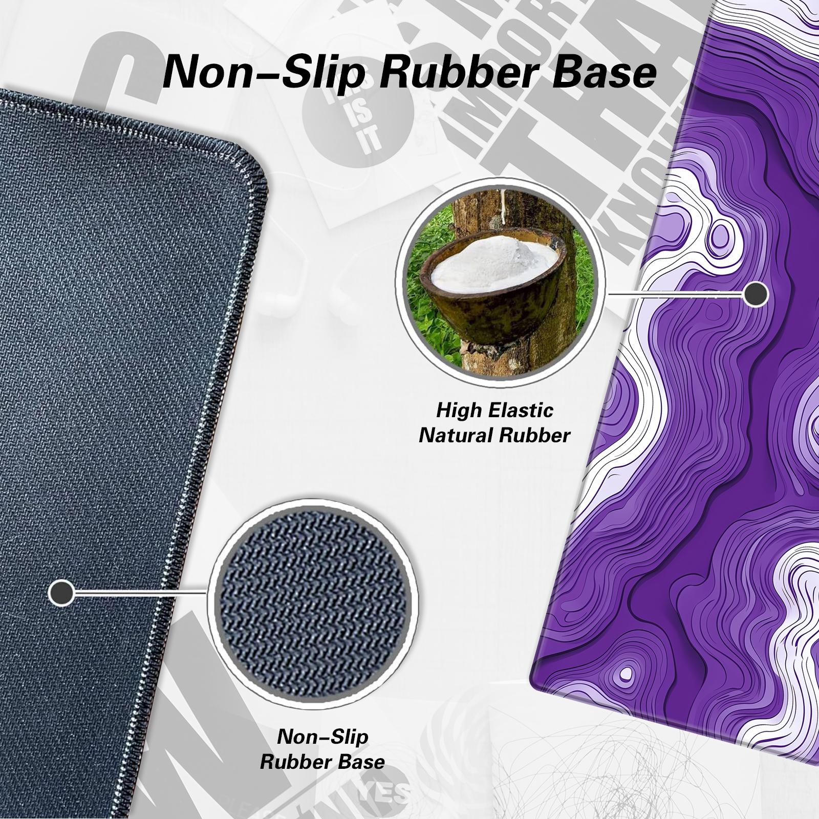 Topographic Map Pattern Mouse Pad, 1 Count Rectangle Gaming Mouse Pad, Office Desk Keyboard Mat with Non-Slip Rubber Base, Stitched Edges for Home Office