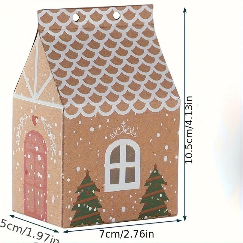 10pcs Gift Boxes, Christmas Creative Kraft Paper Gift Packaging Boxes, Small House Candy Boxes Cookie Boxes Jewelry Boxes