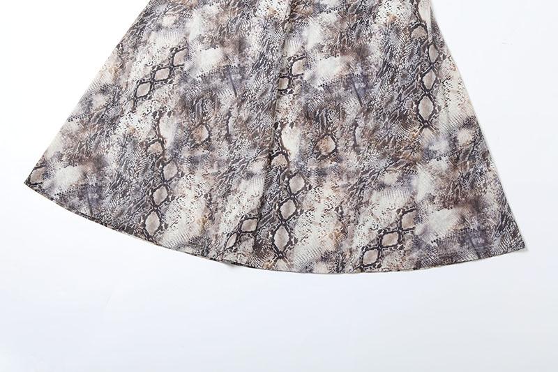 DOUCIU Mature Sexy Hot Nightclub Bar Party Social Women'S Thin Mesh Printed See Though  Long Draped Straight Long-Sleeved Dress