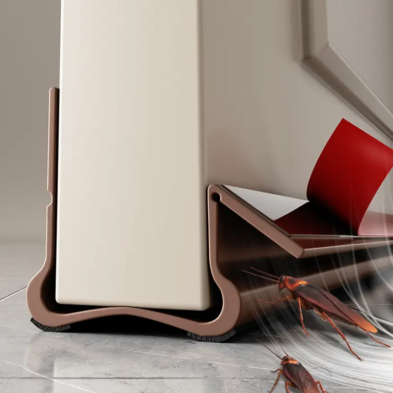 1pc Quiet Noise-Reducing PVC Door Seal Strip, Door Draft Stopper, Card Insert Bottom Gap Blocker, Suitable for Windproof, Air Conditioning Rooms, Bedrooms