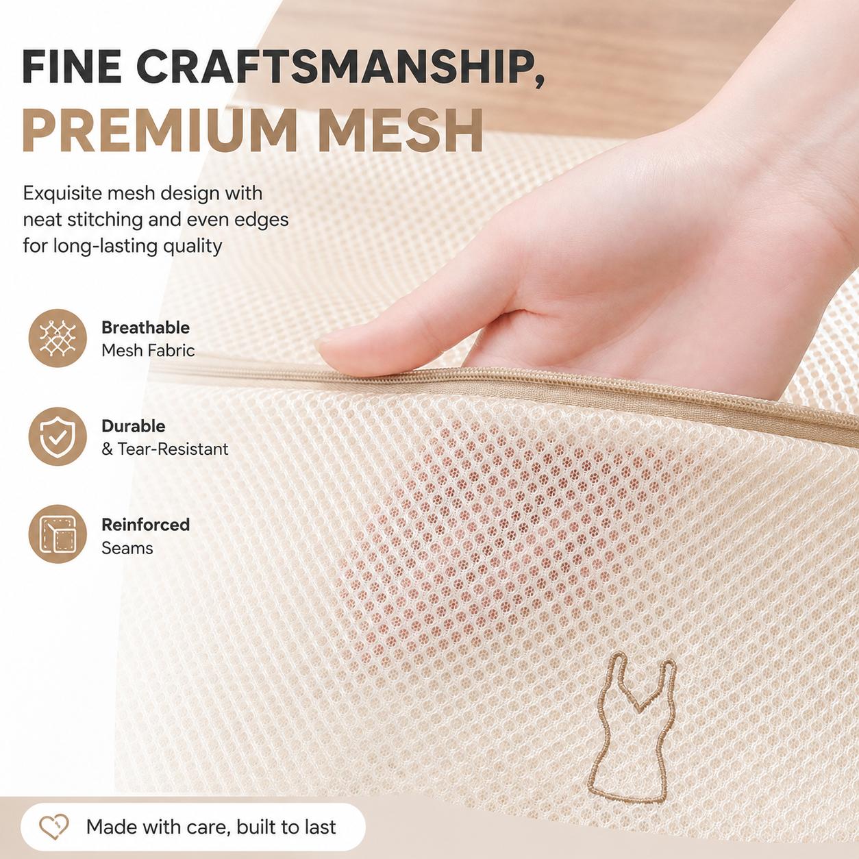 7PCS Family Mesh Laundry Bag Set, Anti-Tangle Clothing Wash Bags, Delicate Laundry Protector Bags to Prevent Snags and Damage, Perfect for Bras, Socks, Shirts and Everyday Clothes, Gentle Care Laundry Bags