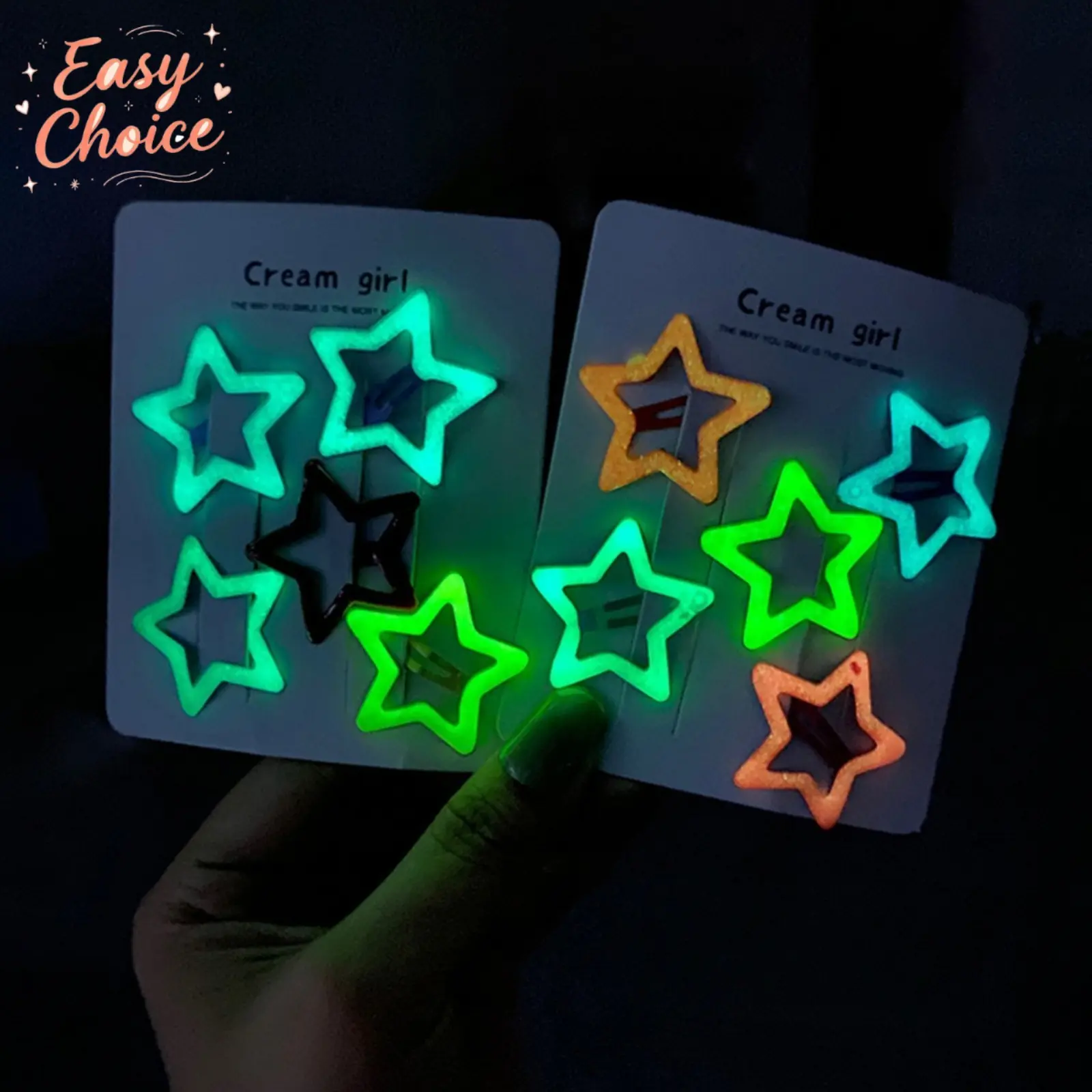 30Pcs/15Pcs Luminous Star BB Hair Clips, Glow‑in‑the‑Dark Five‑Point Star Barrettes, Fluorescent Light‑Up Hair Accessories for Bangs & Side Hair, Cute Glowing Head Ornaments for Concerts, Event Cheering and Daily Styling