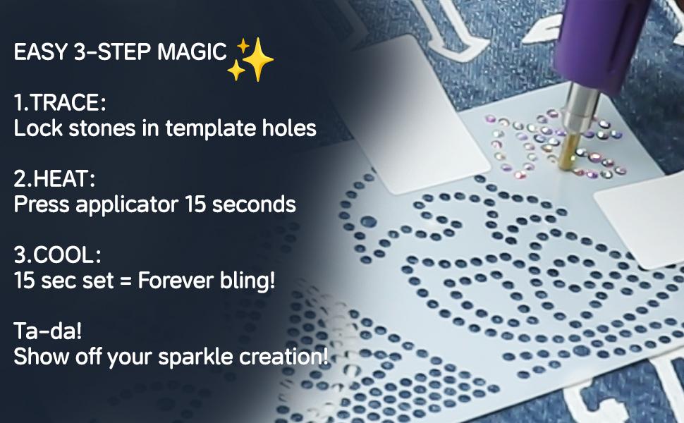 Hotfix Rhinestones Applicator Kit Set 4500 Pcs Crystals (White/AB/Multi-Color) - Bedazzler DIY Craft Includes 19 Pattern Templates, Tweezers, Brush, Bag - for Clothes,, Jeans (Pink)