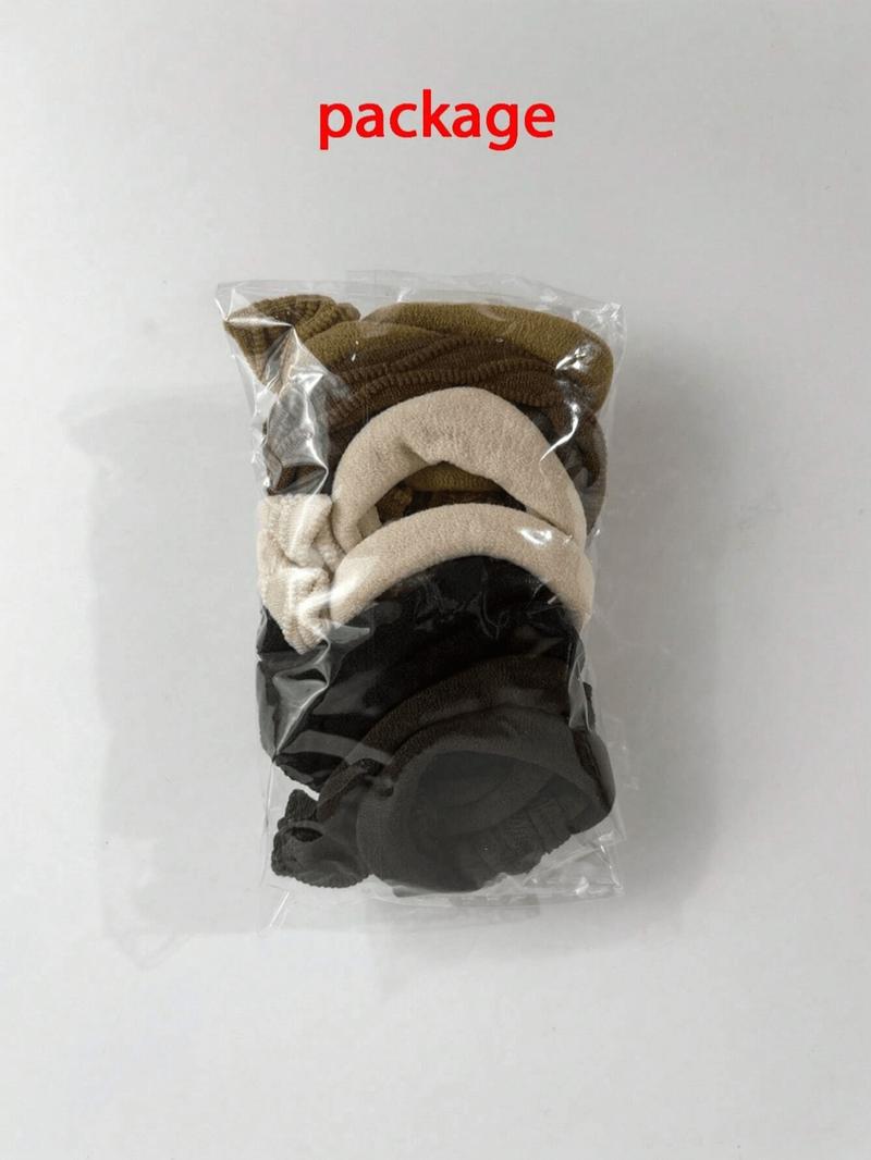 10pcs High Elastic Bowknot Hair Ties, For Women & Girls, Seamless Thick Black Hair Bands, Stretchy Hair Scrunchies, Non-Damaging, Ponytail Holders, Hair Accessories