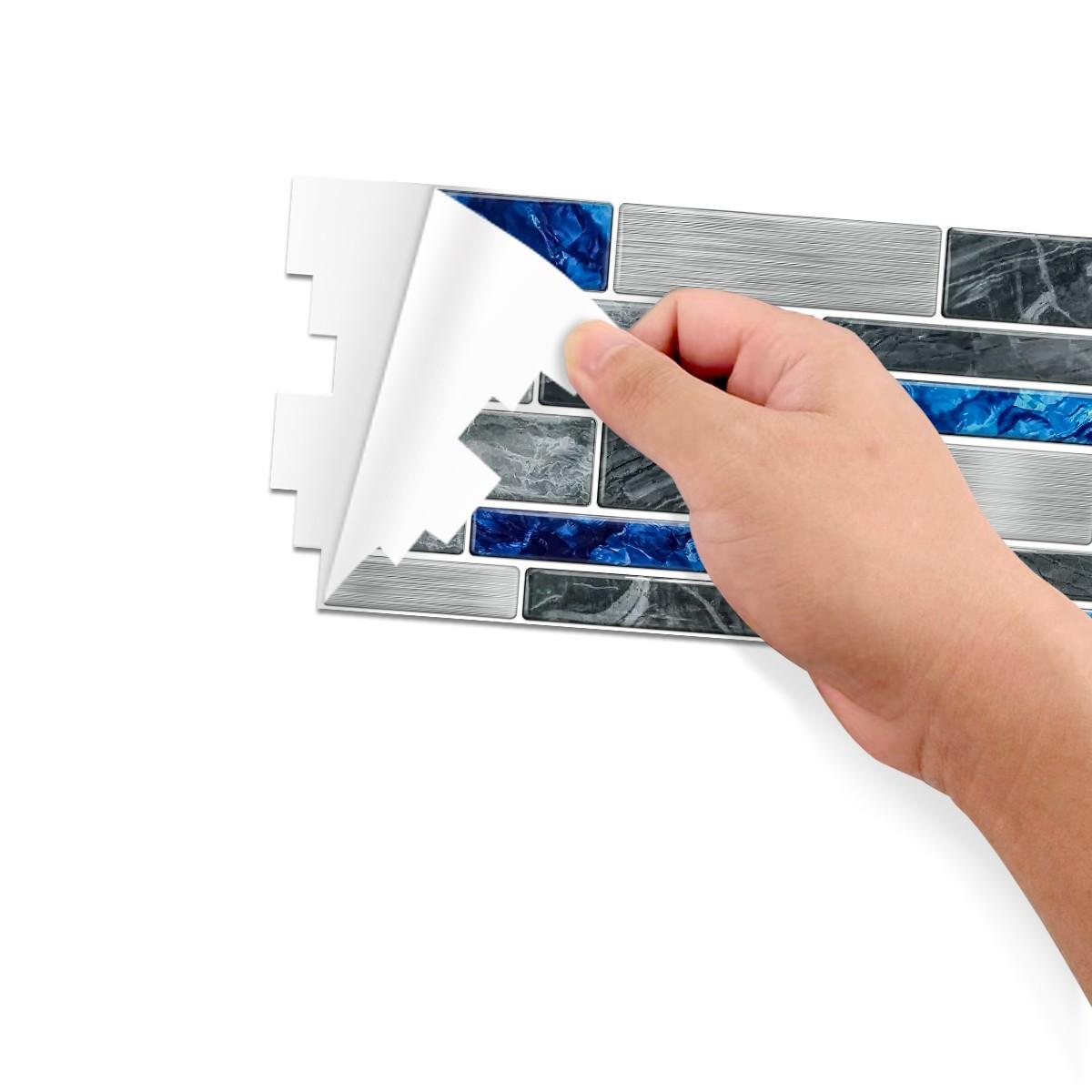 Simulation Marble Splicing Models Tile Wall Stickers, Self-Adhesive Waterproof Wallpaper, Bathroom & Kitchen Wall Decoration