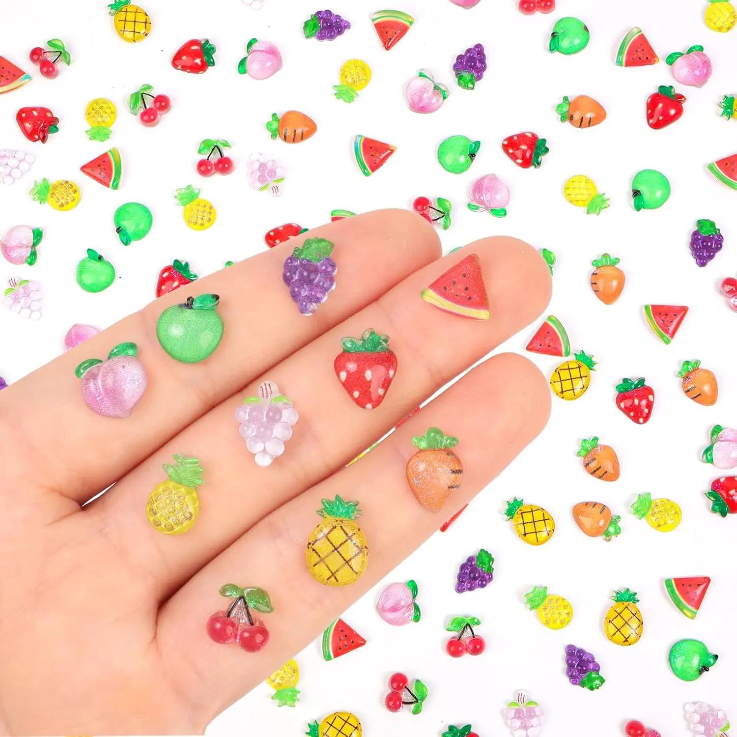 200pcs Tiny Resin Fruits