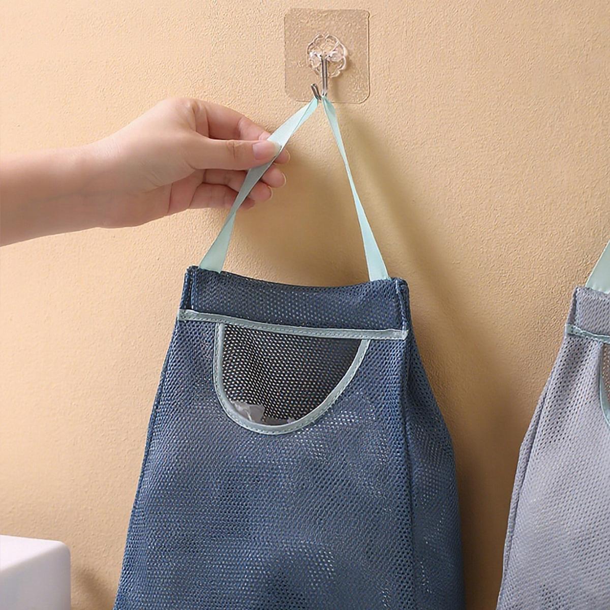 1pc Wall-mounted Trash Bag Storage Organizer Box, Washable Mesh Storage Bag, Plastic Bag Storage, Home, Kitchen Supplies/Storage Supplies/Kitchen Storage Equipment and Storage/Kitchen Storage Accessories/Trash Bag Storage