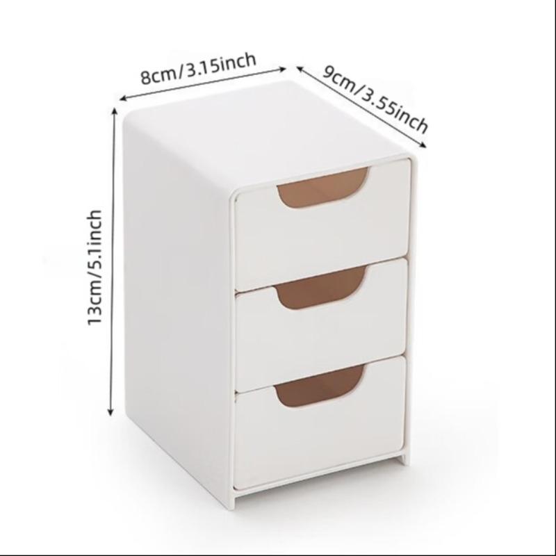 2-Piece Three-Tier Drawer Storage Box, Fashion Style, Hair Accessories Jewelry Organizer, Desktop Small Item Holder, Stackable Plastic, Multi Compartment, Jewelry Storage Unit