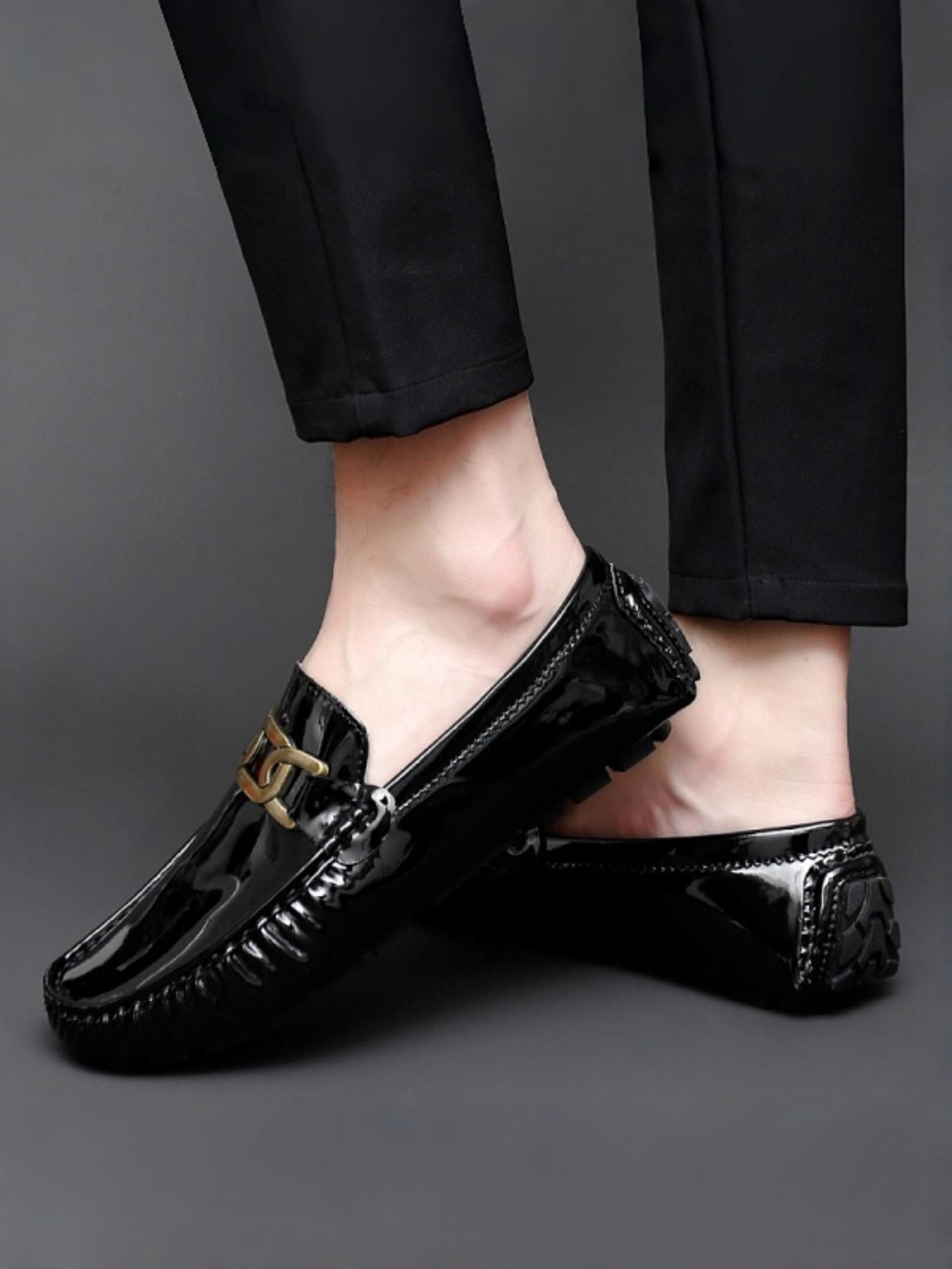 Men's Slip-On Moccasin Shoes, Hand Stitched Details, Cushioned Insoles, Casual Date & Streetwear, Trendy Durable Footwear