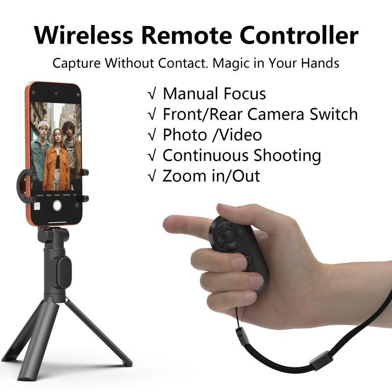 Bluetooth-compatible Remote Control for Short Video Scrolling, Page Turning, Volume Control, Camera Shutter, Multi-System Hands-Free Phone Handle, 2026 Upgrade Edition