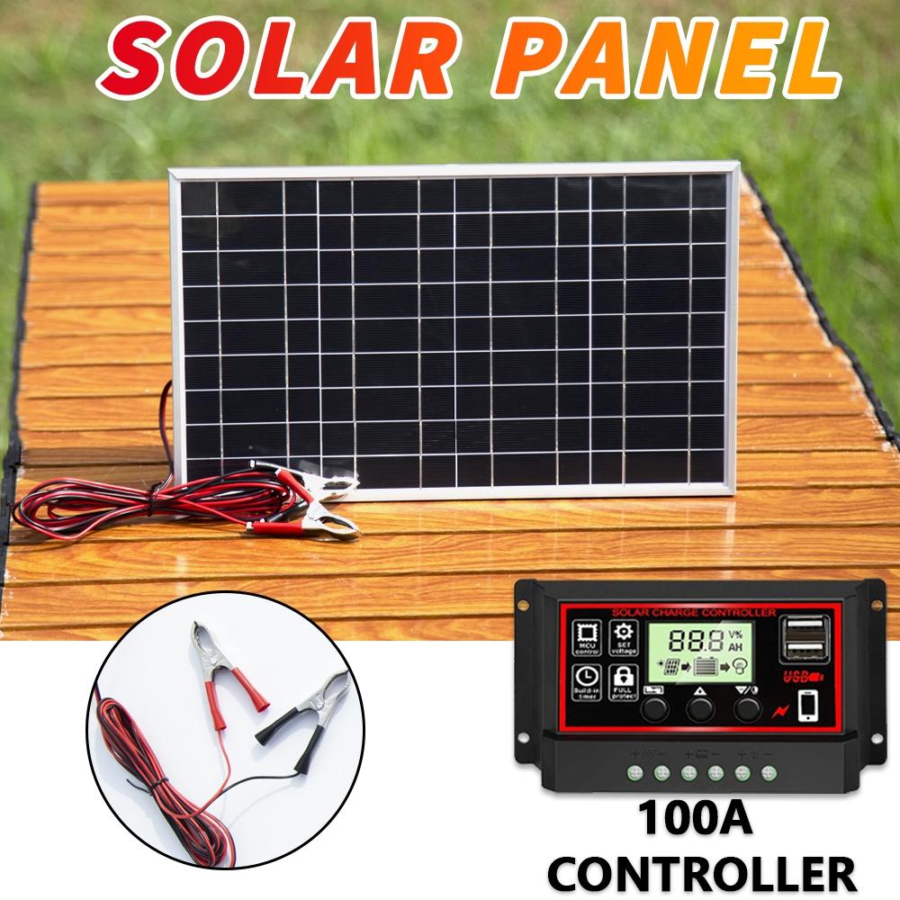 Single Crystal Silicon Solar Panel Kit, Solar Charger, Car Charger with 80a/100a Controller, Output 12V-18v-24v Dc Interface
