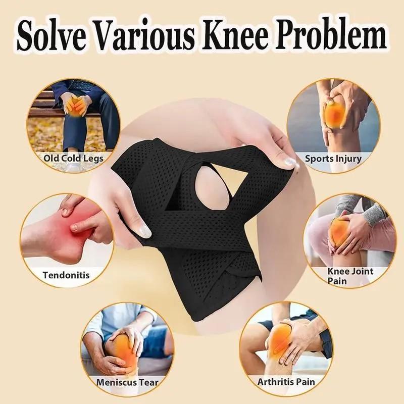 Large Size Knee Compression Support Brace, Breathable Adjustable Side Stabilizer, Unisex Comfortable Flexible Leg Supporter