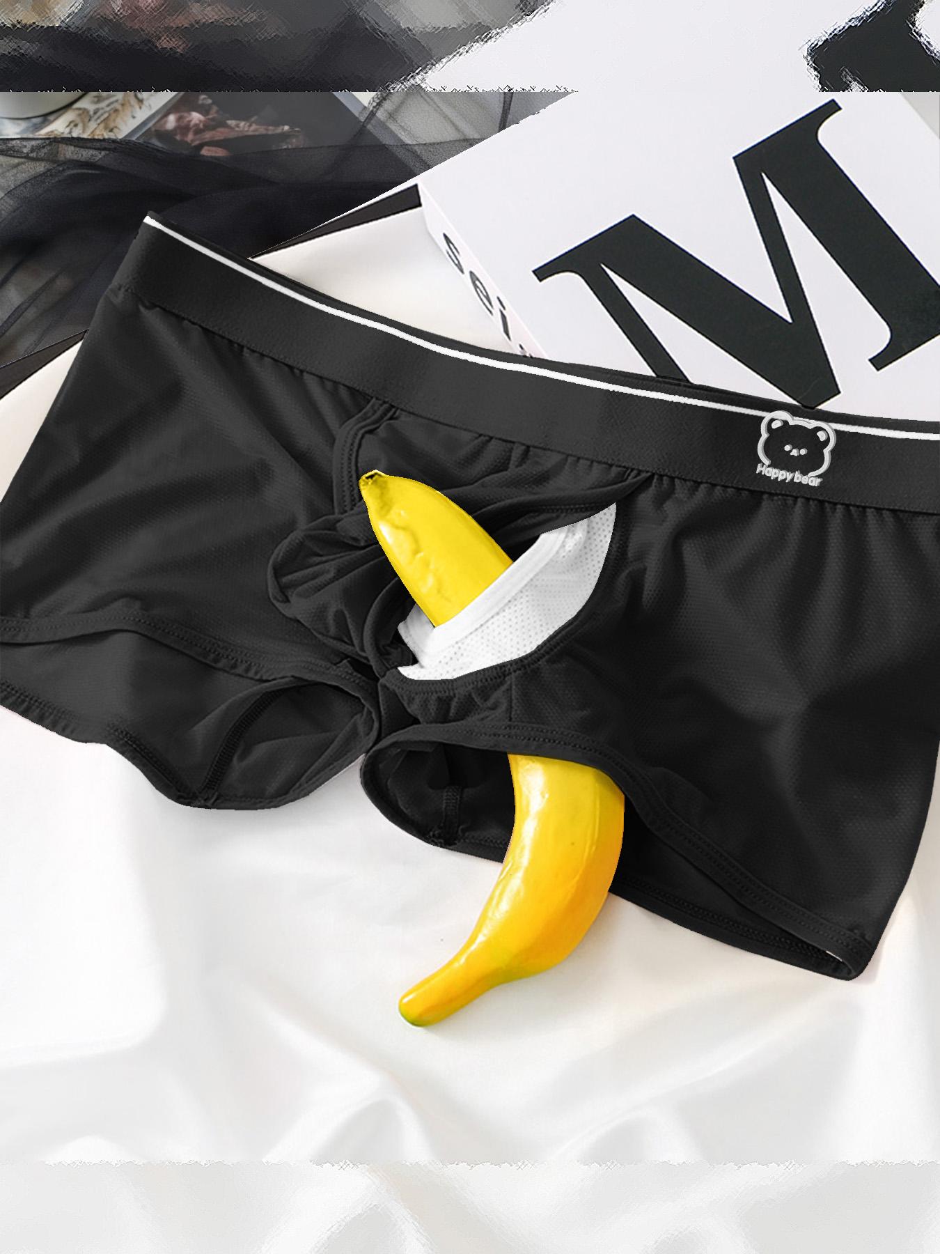 2/3/4 Pcs Random Color Men's Solid Boxer Briefs, Space Pouch Design, Cool & Comfortable, for Outdoor Sports, Fitness & Daily Casual Wear