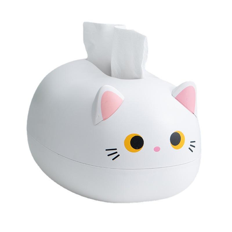 Kawaii Cat Paper Towel Holder, Kitchen Napkin Storage Box, Toilet Paper Dispenser, Desktop Hygiene Rack, Home Decor Accessory