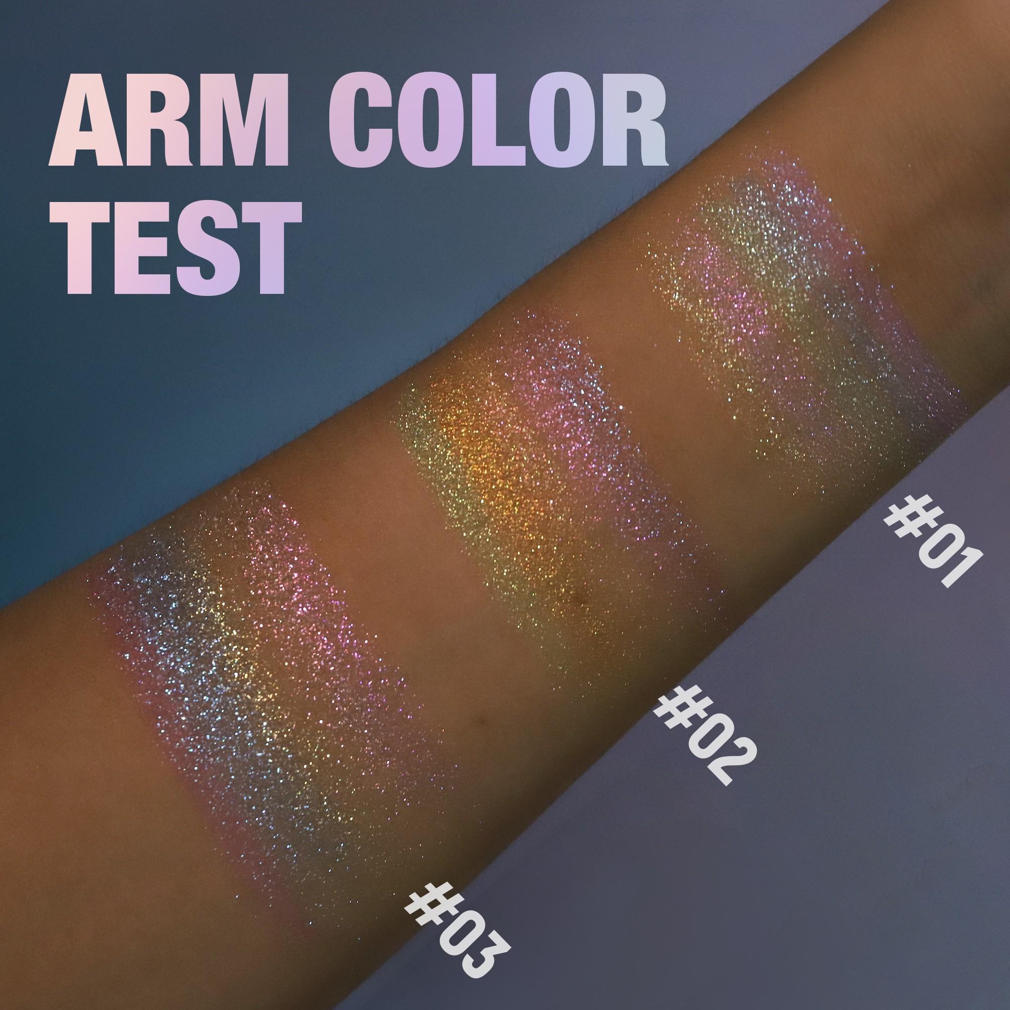 Chameleon Eyeshadow Palette, Five Shades Glitter, Long-Lasting Metallic Finish, Highlighter for Lids and Cheeks, Festival Makeup