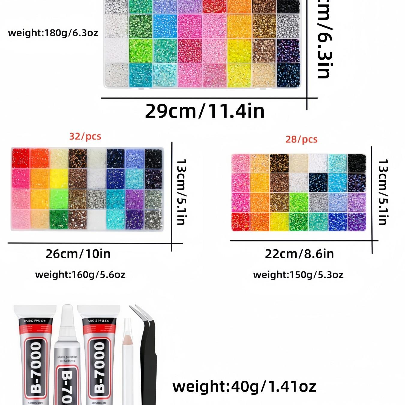 32000Pcs Jelly Rhinestones for Bedazzling Kit, 40-Color 3mm Flatback Resin Gems, DIY Nail Art Craft S