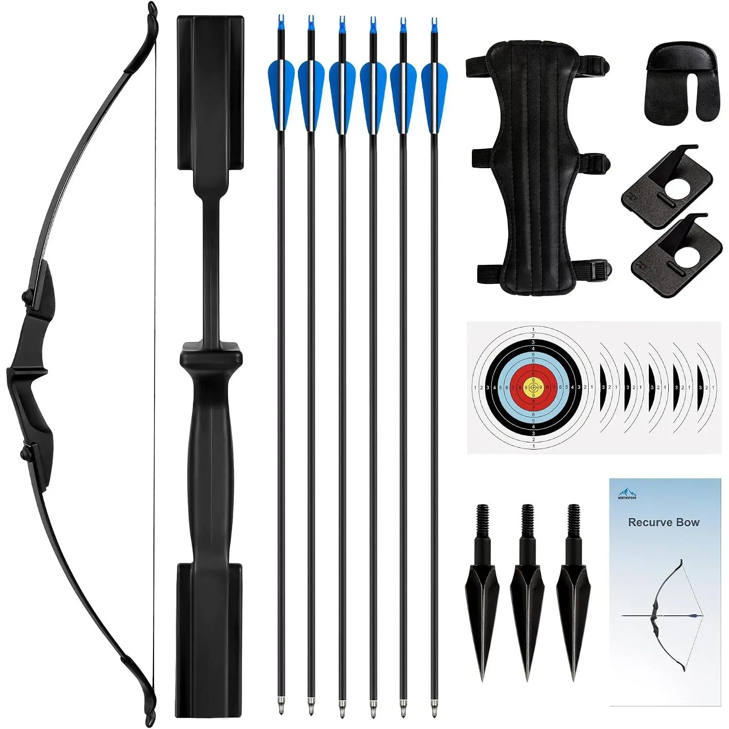 Recurve Bow and Arrow Set,Takedown Recurve Bows Archery for Adults Left and Right Hands 40lbs Archery Set
