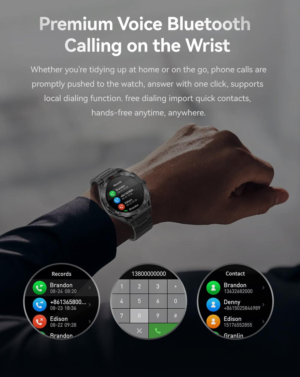 F33 Business Smart Watch with Earbuds 1.43 Inch AMOLED HD Display Bluetooth Calling Health Tracking Long Battery Life