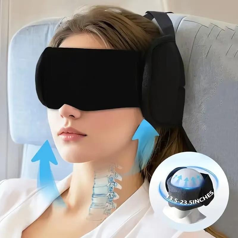 Travel Neck Pillow with Eye Mask, Memory Foam, Breathable Sleep Support, Multi-Functional Neck Shoulder Rest, Long Flight, Car Travel