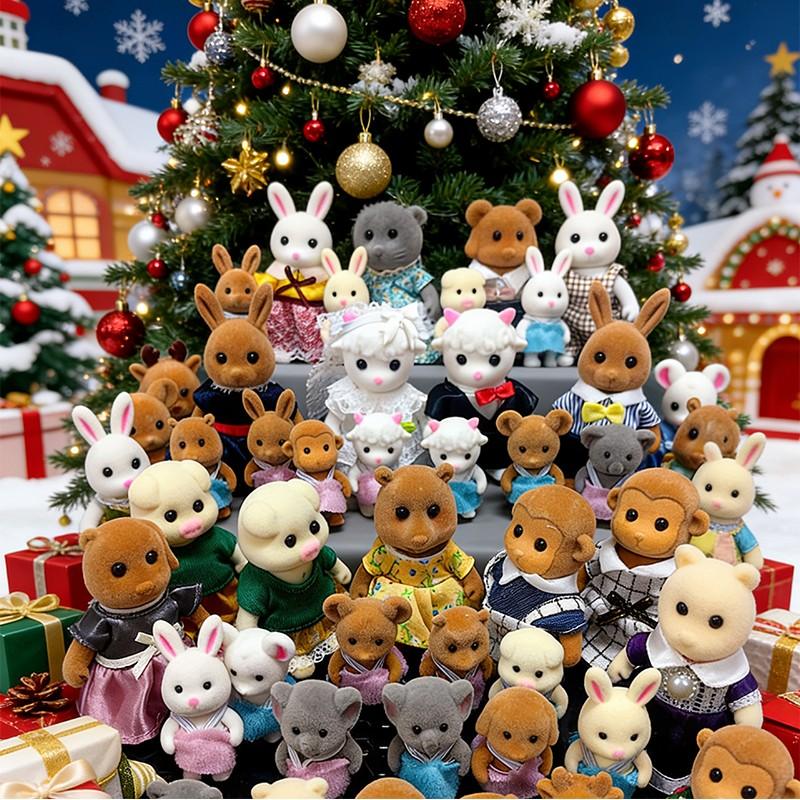 Animal Family Sculptures, Movable Arms and Legs, Home Decor Items, Tabletop Decoration Pieces, Casual Style, Not Plated