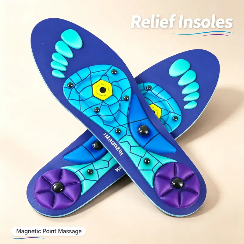 2026 Magnetic Insoles for All Day - Shock Absorbing Insoles for Men & Women, Plantar Fasciitis High Arch Support, 220+ lbs Capacity - Footwear Designer Parent Bedroom Shoe Comfort