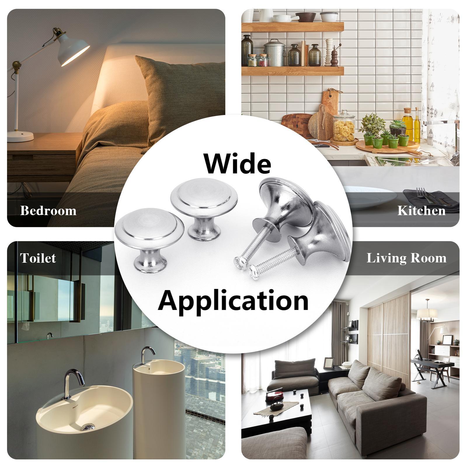 10Pcs 27mm Drawer Hardware Silver stainless steels Drawer Pulls Knobs Modern Single Hole Mushroom Drawer Handle Pulls for Dresser Drawers