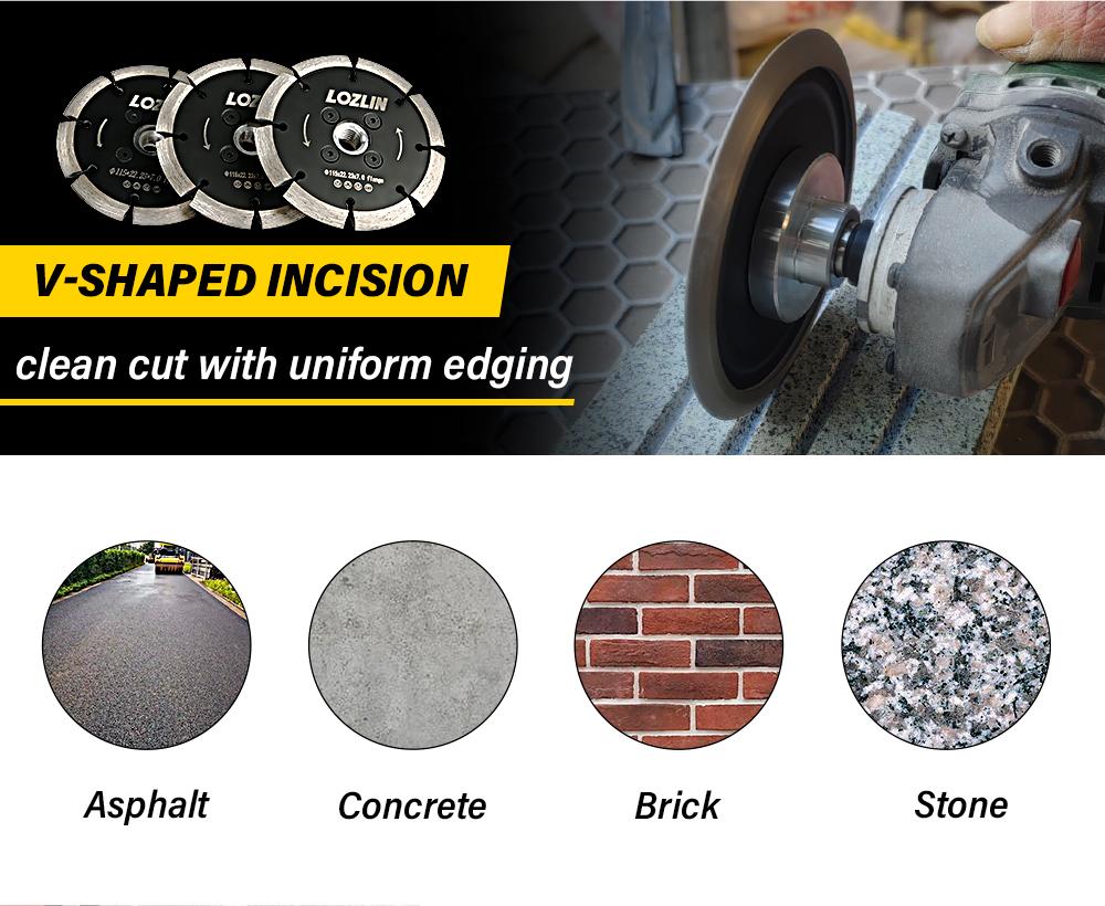 4.5"(115MM) V Groove Diamond Blade - Duty Grooving/Cutting Disc for Granite, Concrete, Stone - Angle Grinder Spade Blade for Masonry & Construction Work  Tool