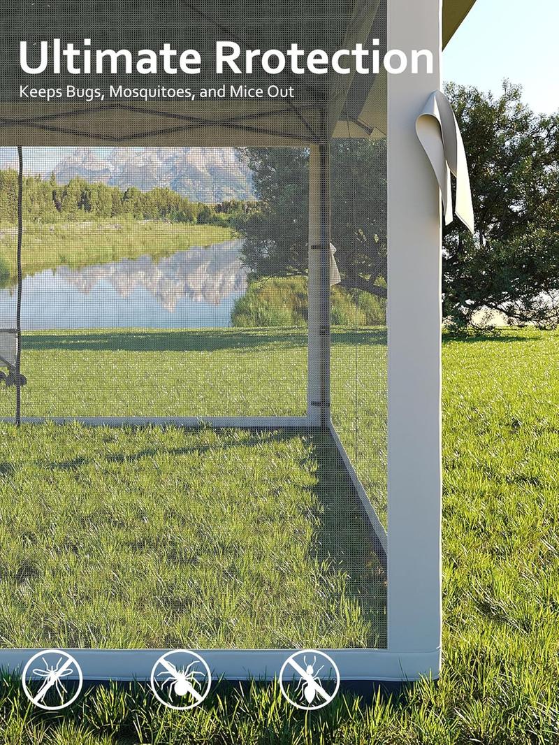 TWISTER.CK 13x13FT Outdoor Patio Gazebo,Outdoor Canopy Tent with Mosquito Netting,Backyard Tent for Party, Wedding, Outdoor Dining, Patio, Backyard(Dark Army Green+Hemp Grey)