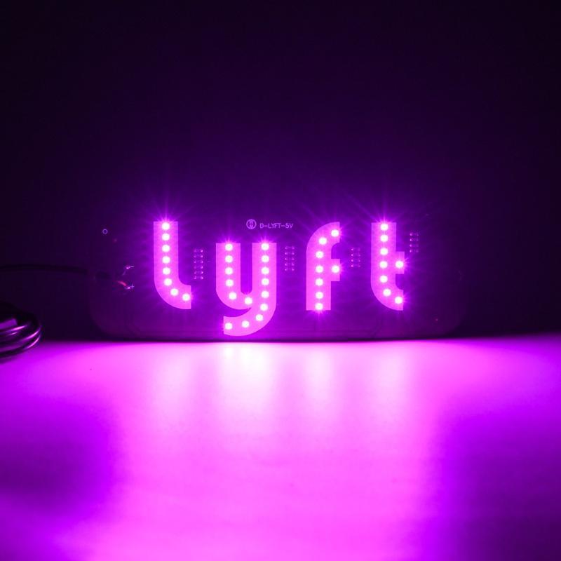 Lyft Uber LED Car Sign for Windshield, Pink LED Taxi Light Sign for Drivers, USB Powered Car Window Identification Glow Light with Suction Cups, Universal for Cars, SUVs, Trucks Lyft Uber LED Car Sign for Windshield, Pink LED Taxi Light Sign for Drivers, USB Powered Car Window Identification Glow Light with Suction Cups, Universal for Cars, SUVs, Trucks