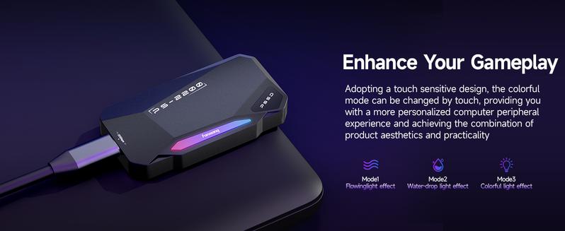 FANXIANG PS2200 1TB Magnetic Portable SSD(Compatible with Apple 15 and above), 2050MB/s USB 3.2 Gen 2x2 Magnetic SSD, 4K ProRes Recording and Storage, with Magnetic Ring, RGB Touch Lighting, External SSD for iPhone/Android/PC/Mac