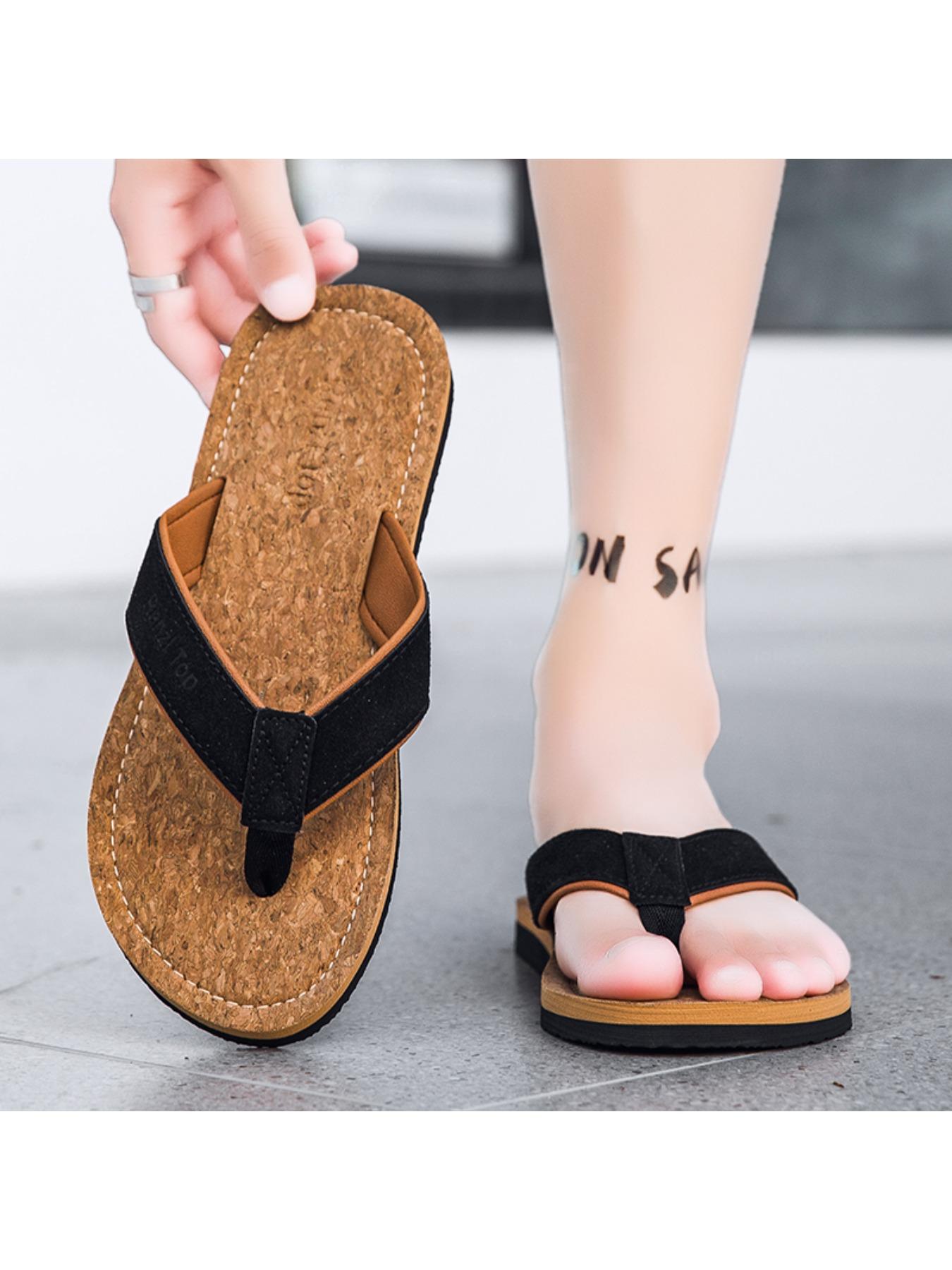 Summer Men's Sandals, Casual Y-Strap Eva Slippers, Lightweight Outdoor Beach Shoes, Indoor Home Footwear, Comfortable and Stylish
