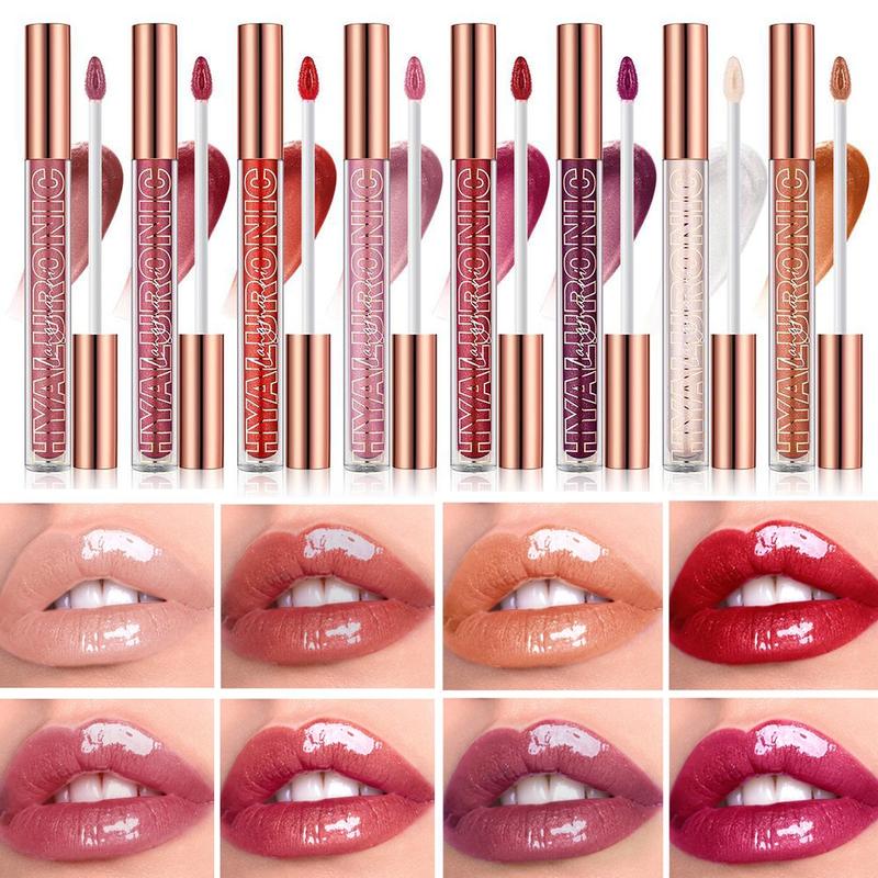 Long Lasting Glitter Lip Gloss, 2 Counts Shimmer Lip Glaze Stick Set, Tinted Moisturizing Liquid Lipstick, Glossy Lip Glaze, Plumping Lipgloss, Summer Makeup